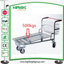Heavy Duty Big Cargo Capacity Supermarket Warehouse Trolley